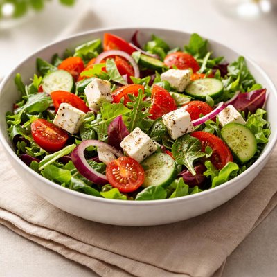 Vegetable salad with cheese