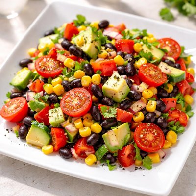 Vegetable salad with corn and beans