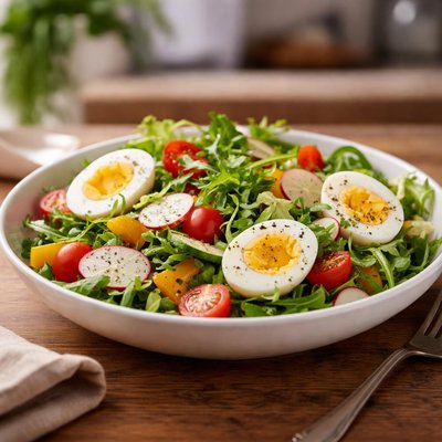 Vegetable salad with eggs