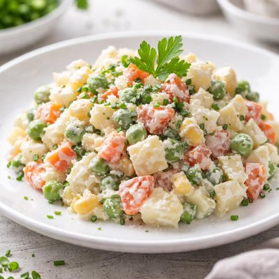 Vegetable salad with mayonnaise