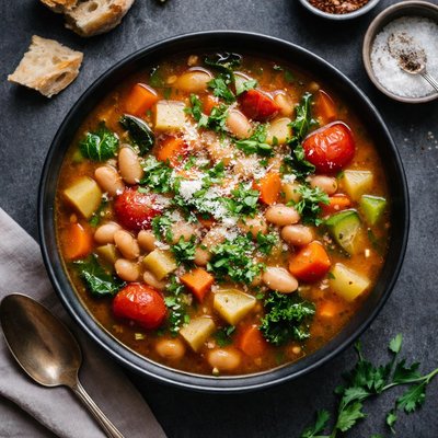 Vegetable soup with beans