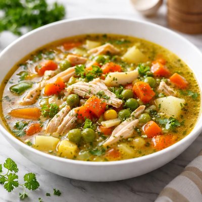 Vegetable soup with chicken