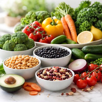 Vegetables and beans