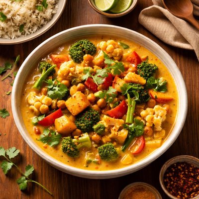 Vegetables curry with coconut milk