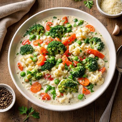 Vegetables in white sauce