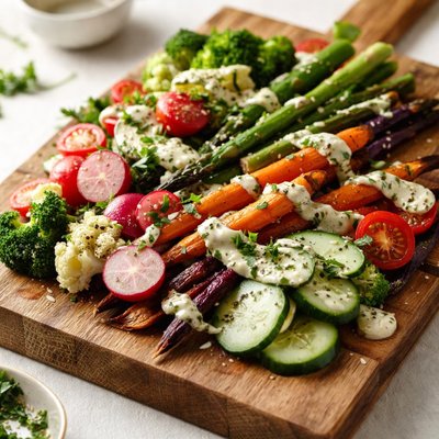 Vegetables with dressing