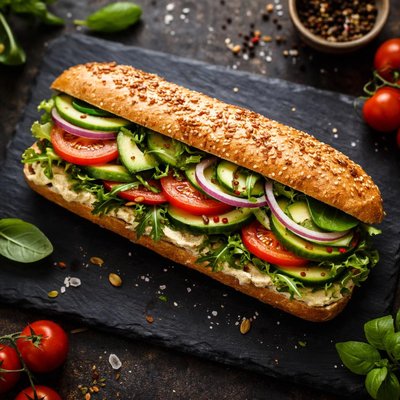 Vegetarian baguette