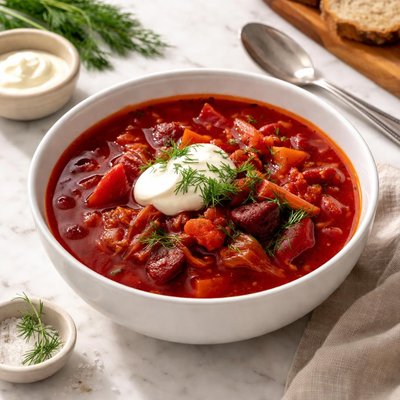 Vegetarian borscht soup