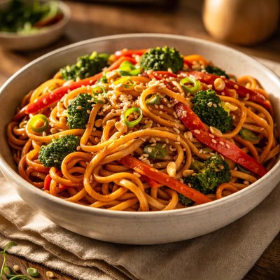 Vegetarian chili garlic noodles