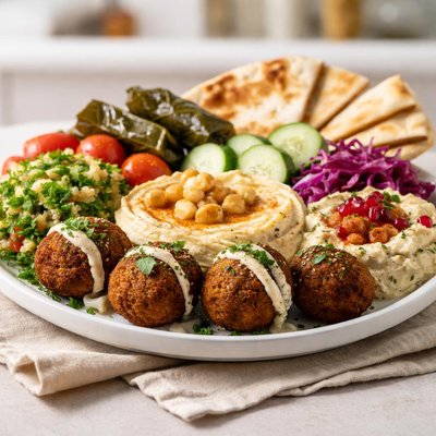Vegetarian middle eastern share plate