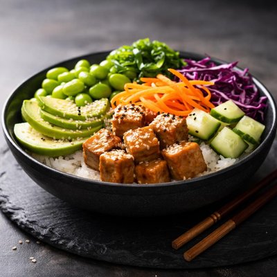 Vegetarian poke bowl