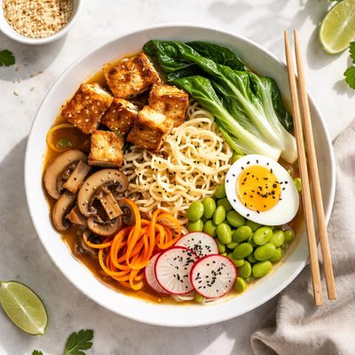Vegetarian ramen bowl