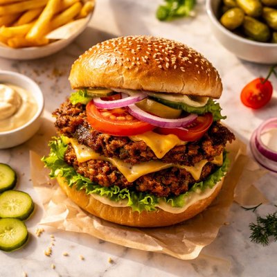 Vegetarian smash burger