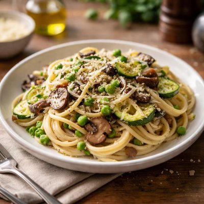 Vegetarian spaghetti carbonara