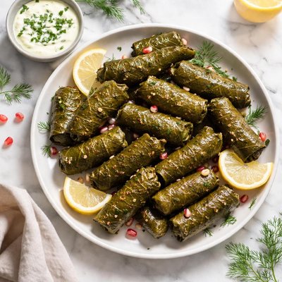 Vegetarian stuffed grape leaves