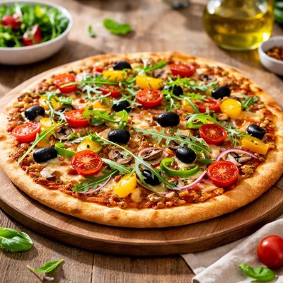 Vegetarian thin crust pizza