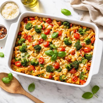 Vegetarische nudelauflauf