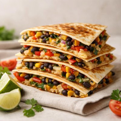 Veggie and bean quesadilla