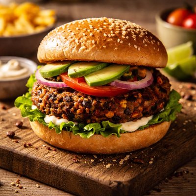 Veggie black bean burger