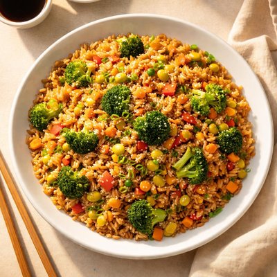 Veggie fried brown rice