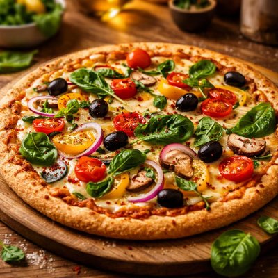 Veggie gluten free pizza