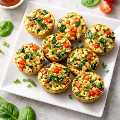 Veggie omelet bites