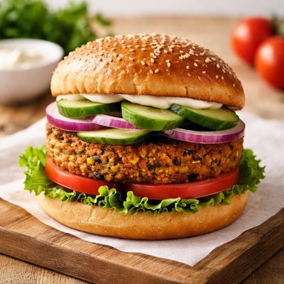 Veggie patty sandwich