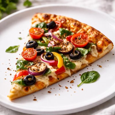 Veggie pizza slice