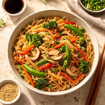 Veggie rice noodles