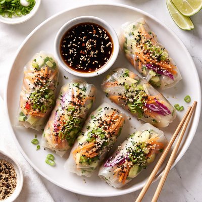 Veggie rice paper dumplings