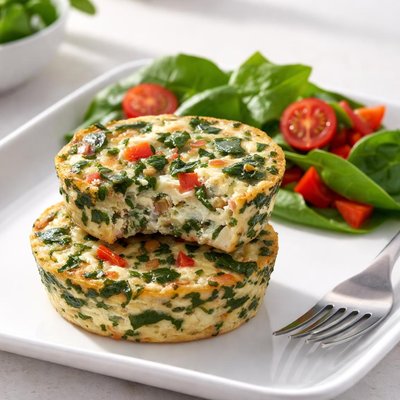 Veggies made great egg white spinach frittata