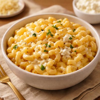 Velvetta macaroni and cheese with cottage cheese