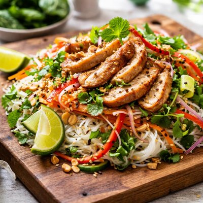 Vermicelli and chickhen salad