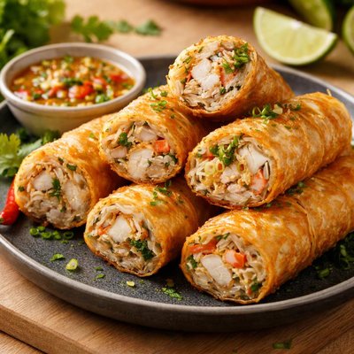 Vermicelli and crab meat roll