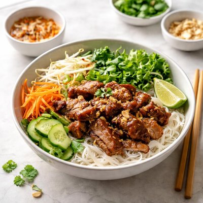 Vermicelli with grilled pork