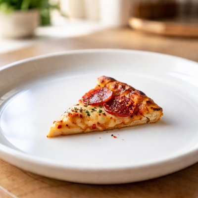 Very small slice of pizza