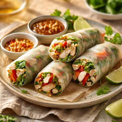 Viernamese rice paper rolls  chicken
