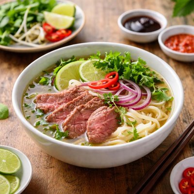 Vietnamese beef noodles soup