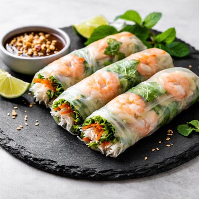 Vietnamese rice paper spring roll