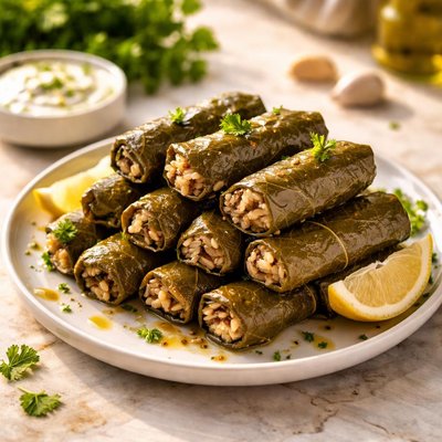 Vine leaves stuffed with rice