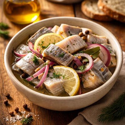 Vinegar pickled herring