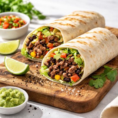 Vinison burrito in non glutin wrap