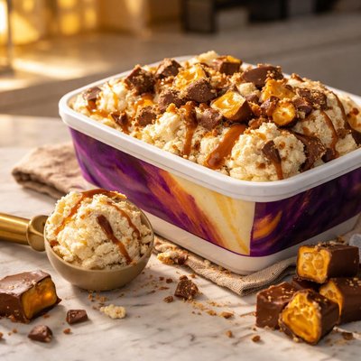 Violet crumble ice cream