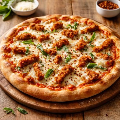 Vodka chicken parm pizza