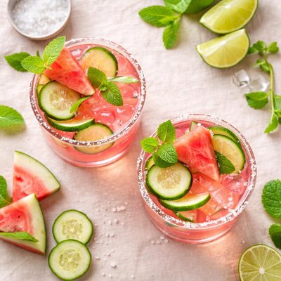 Vodka cucumber watermelon cocktail