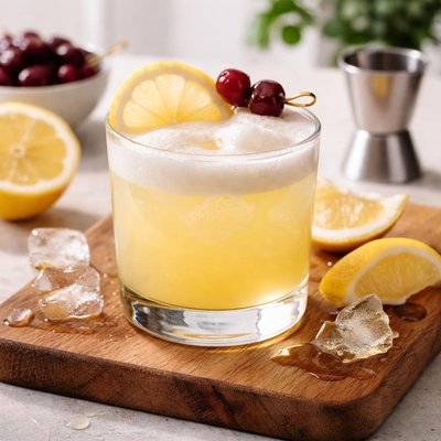 Vodka sour cocktail