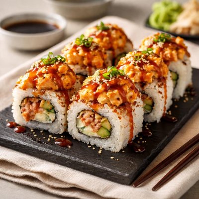 Volcano sushi roll