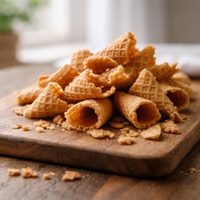 Waffle cone pieces