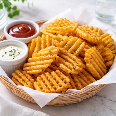 Waffle cut french fries