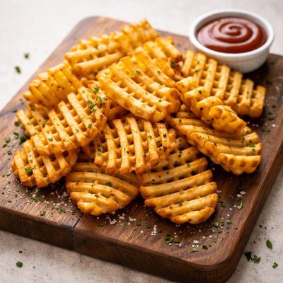 Waffle fry